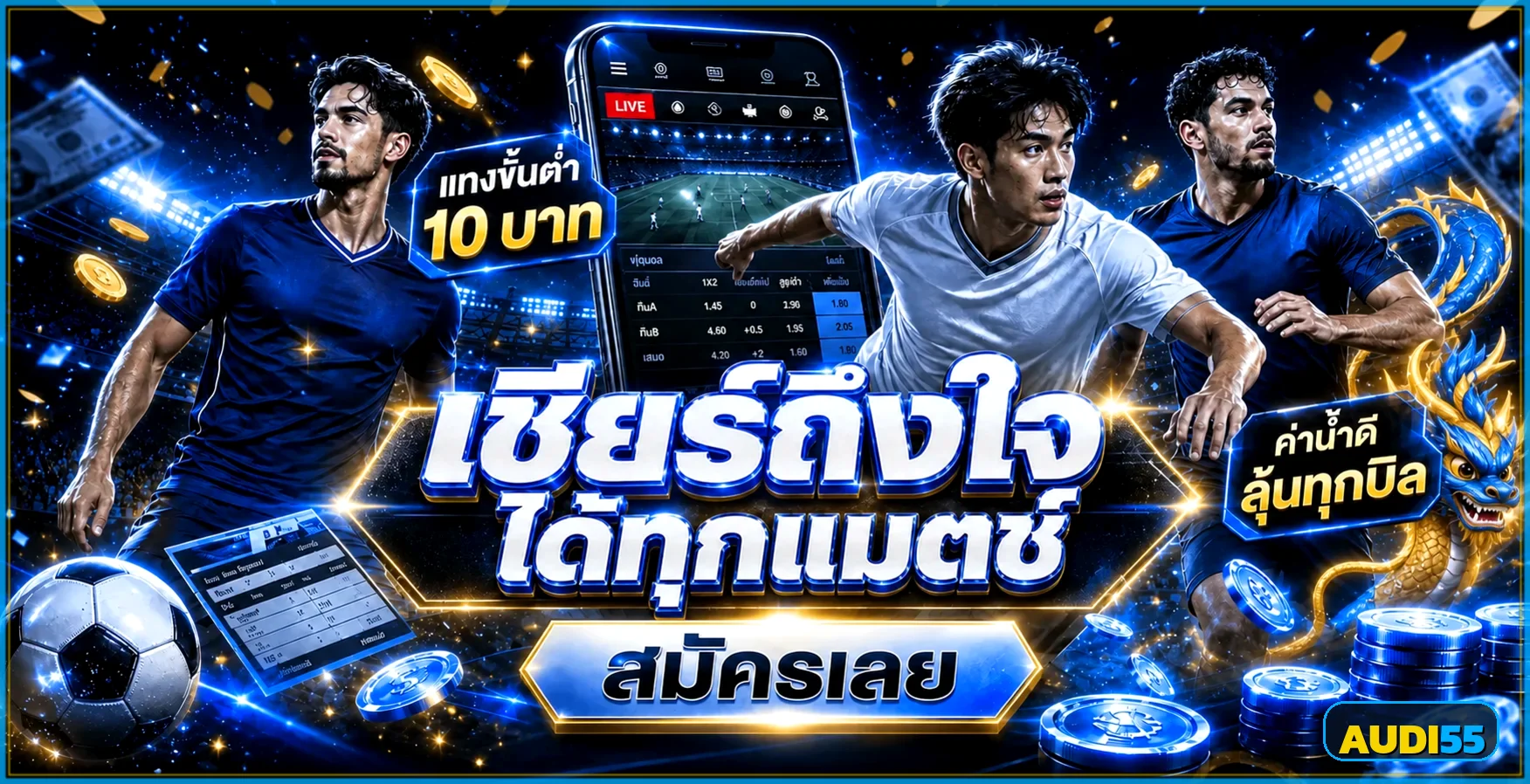 AUDI55 ระบบฝากถอนออโต้ 24 ชั่วโมง รวดเร็วปลอดภัย